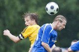 ...im Pokalduell gegen Dummersdorf, welches 2:4 verloren geht. Mit im Bild: Gästekapitän Dave Radant.